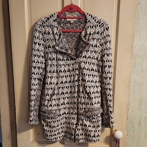 Lucky Brand Monochrome Patterned Blazer